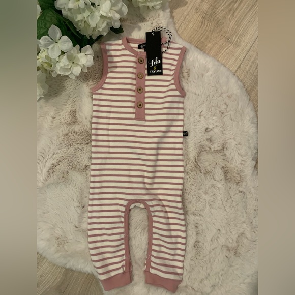 Lola & Taylor Sleeveless Comfy Organic Cotton Romper - Picture 2 of 7